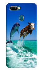 Dolphin vs Cow Oppo A7/A5s/A12 Hard Case Back Cover by Casekaro
