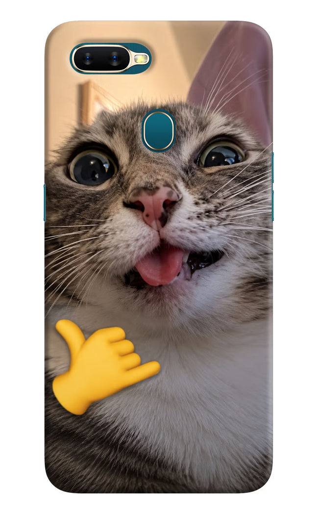 Silly Cat Call Oppo A7/A5s/A12 Hard Case Back Cover by Casekaro