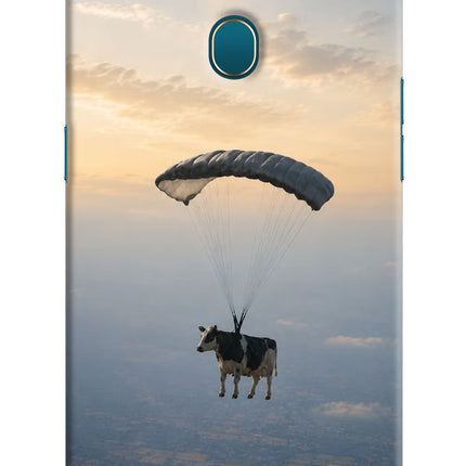 Skydiving Cow Oppo A7/A5s/A12 Hard Case Back Cover by Casekaro