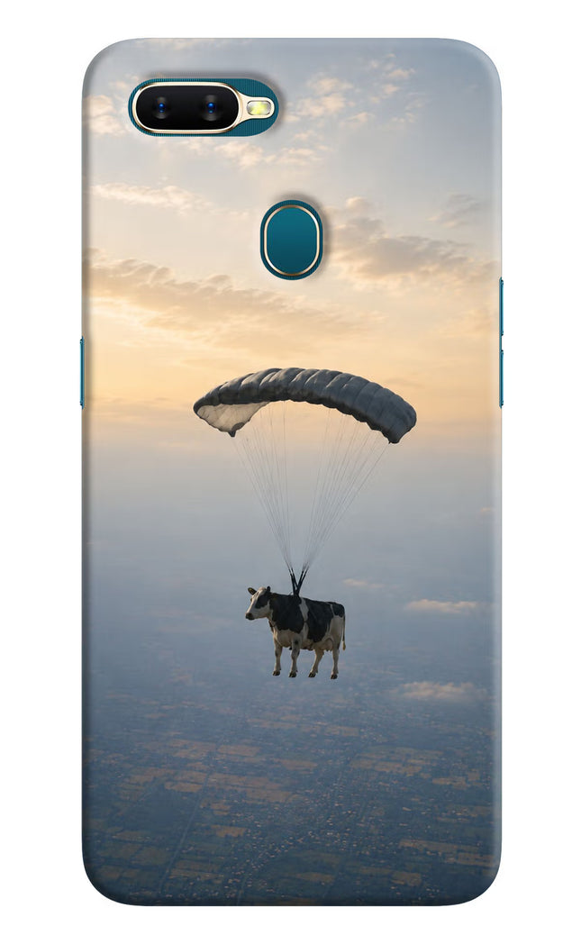 Skydiving Cow Oppo A7/A5s/A12 Hard Case Back Cover by Casekaro