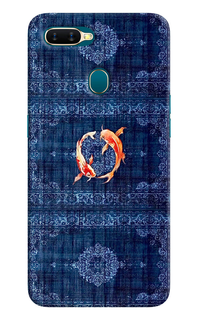 Koi Blue Oppo A7/A5s/A12 Hard Case Back Cover by Casekaro