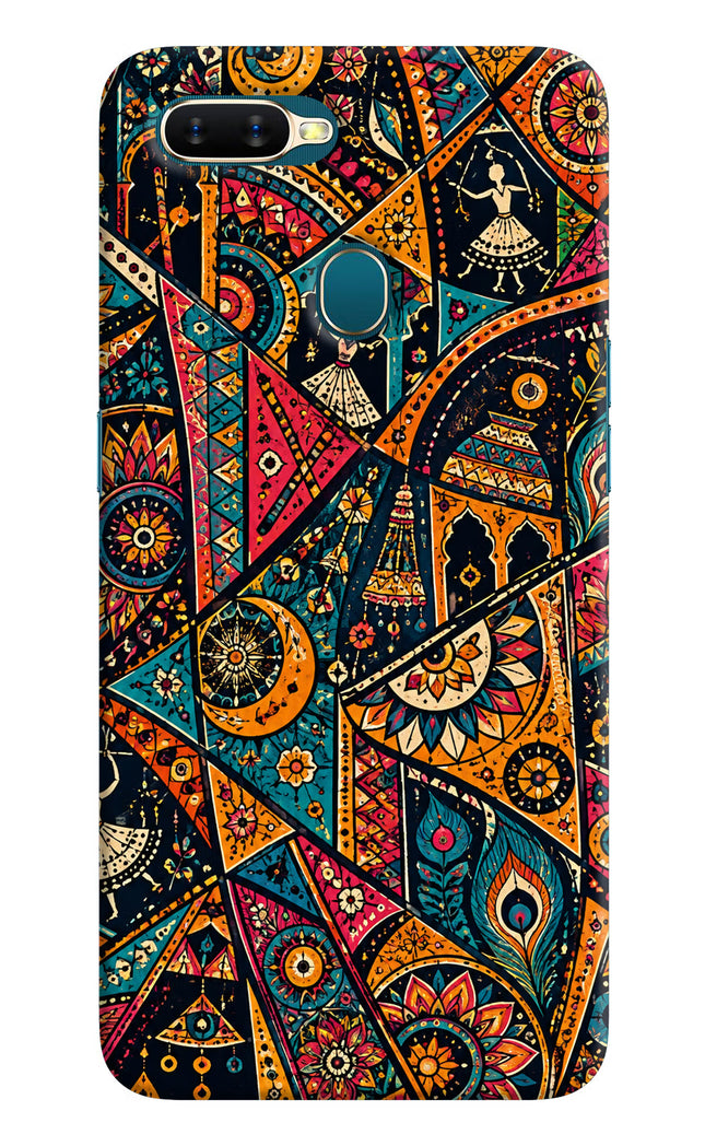 Folk Print Oppo A7/A5s/A12 Hard Case Back Cover by Casekaro