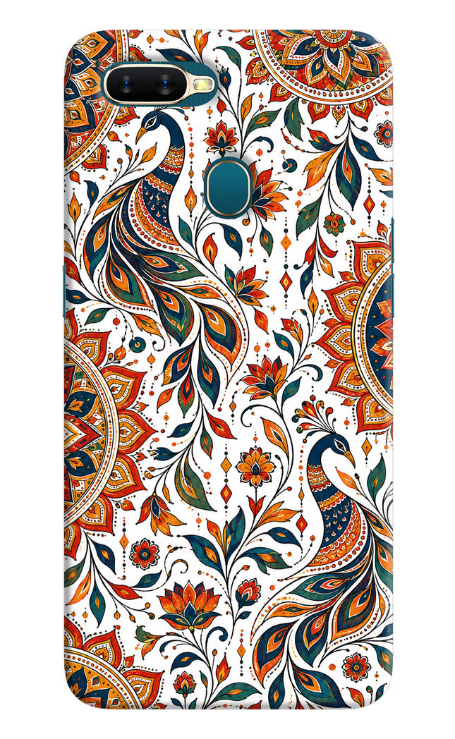 White Mayura Oppo A7/A5s/A12 Hard Case Back Cover by Casekaro