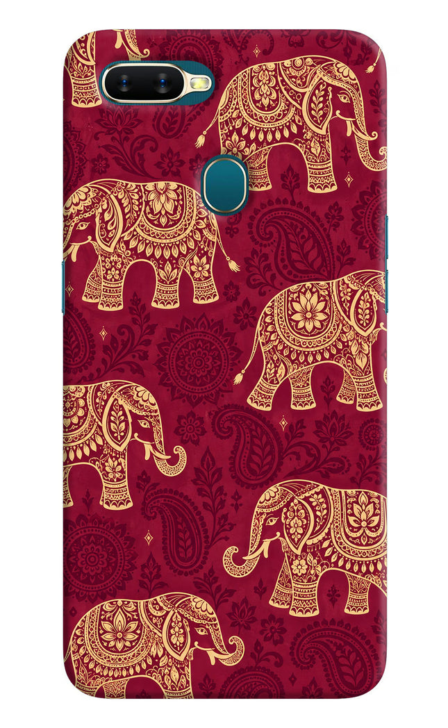 Maroon Elephant Oppo A7/A5s/A12 Hard Case Back Cover by Casekaro