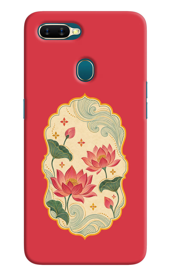 Pink Lotus Oppo A7/A5s/A12 Hard Case Back Cover by Casekaro