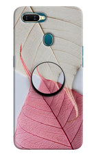 White Pink Leaf Oppo A7/A5s/A12 Pop Case by Casekaro