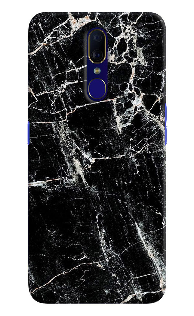 Black Marble Texture Oppo F11 Hard Case Back Cover by Casekaro