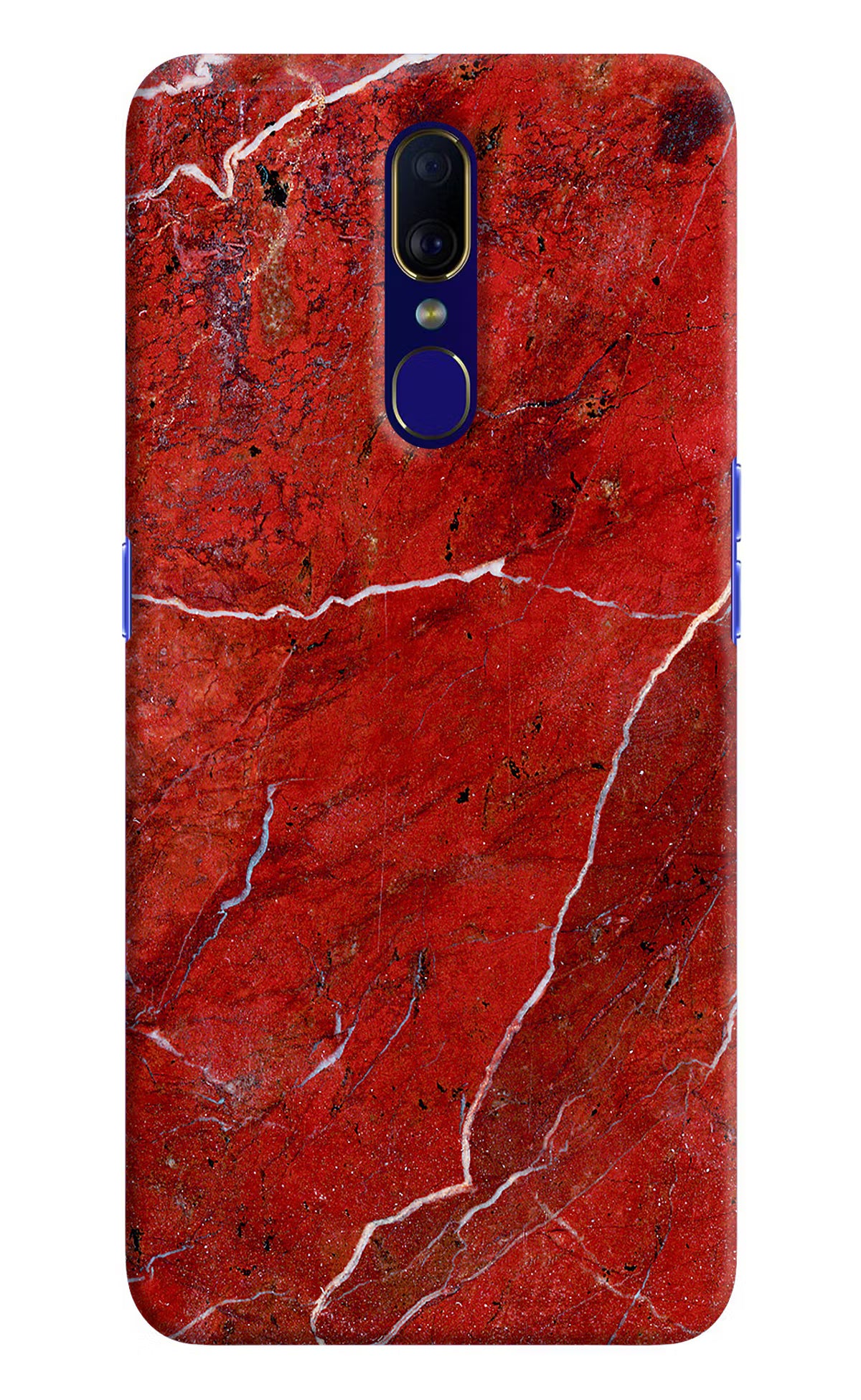 Red Marble Design Oppo F11 Hard Case Back Cover by Casekaro
