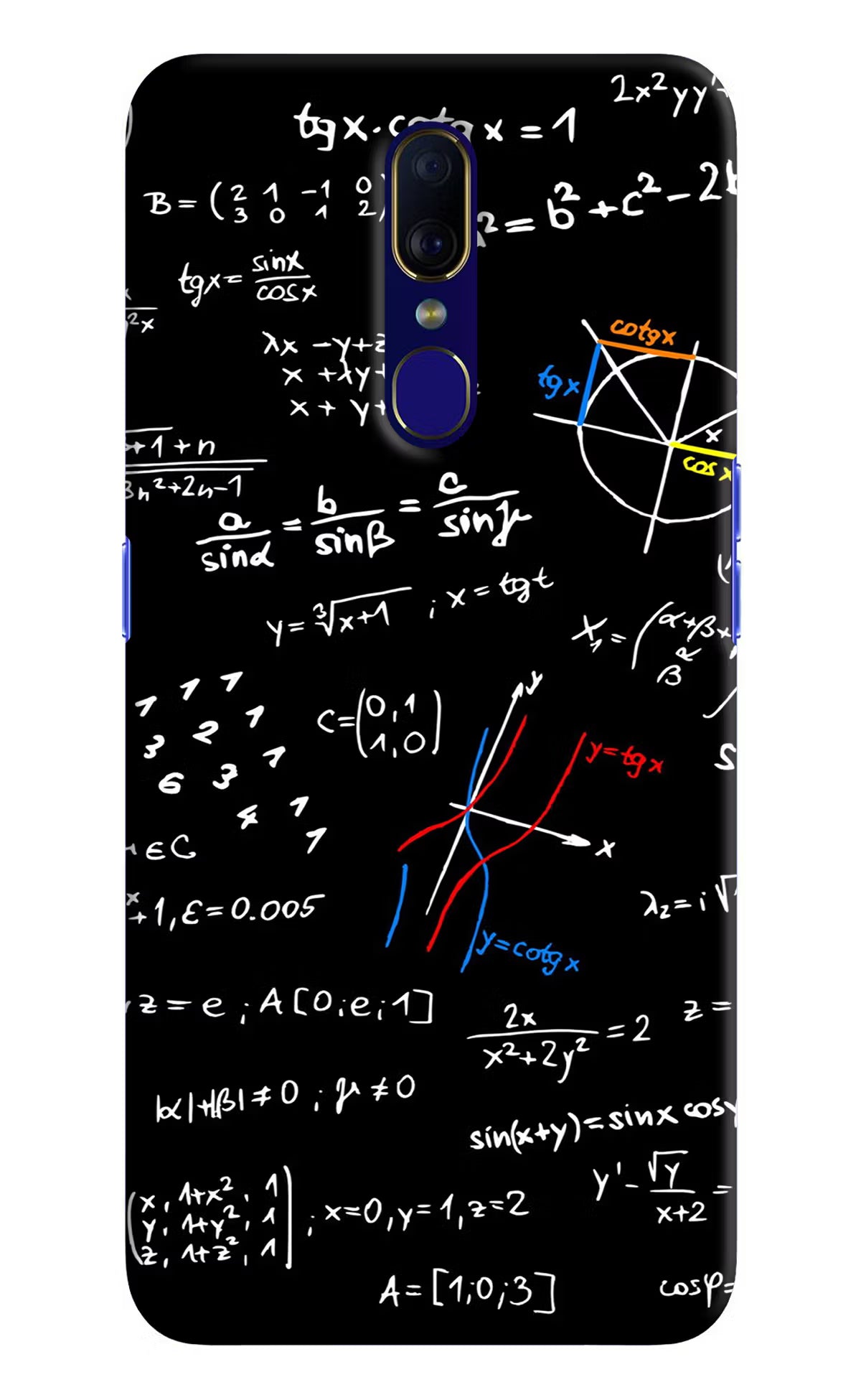 Mathematics Formula Oppo F11 Hard Case Back Cover by Casekaro