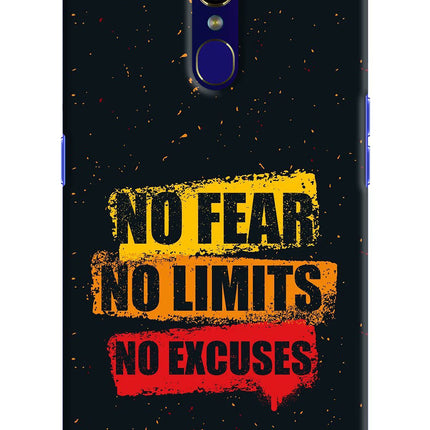No Fear No Limits No Excuse Oppo F11 Hard Case Back Cover by Casekaro