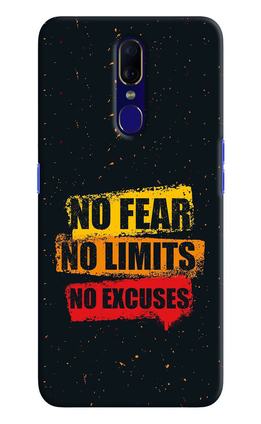 No Fear No Limits No Excuse Oppo F11 Hard Case Back Cover by Casekaro