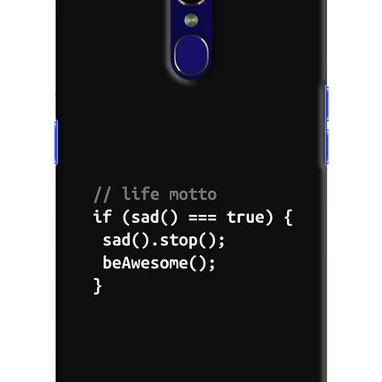 Life Motto Code Oppo F11 Hard Case Back Cover by Casekaro