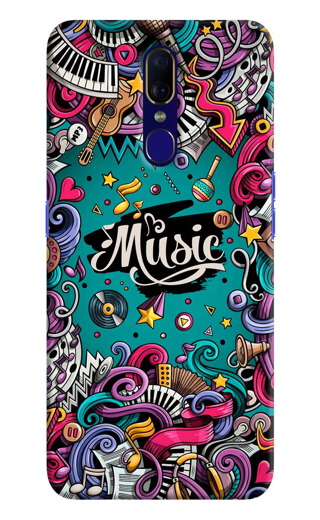 Music Graffiti Oppo F11 Hard Case Back Cover by Casekaro