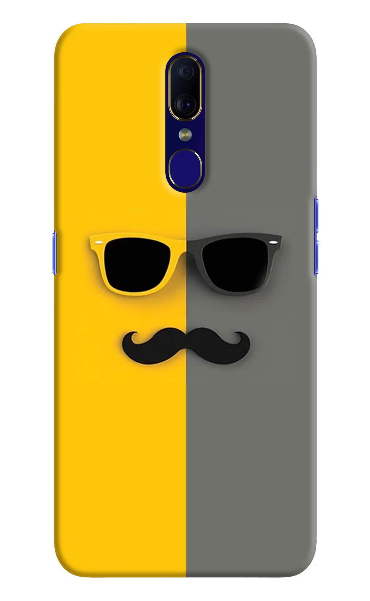 Sunglasses with Mustache Oppo F11 Hard Case Back Cover by Casekaro