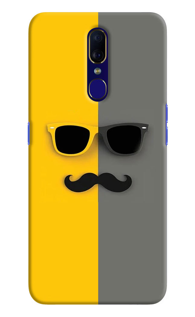 Sunglasses with Mustache Oppo F11 Hard Case Back Cover by Casekaro