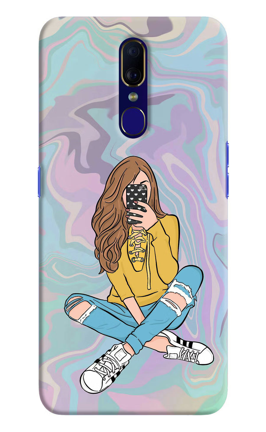 Selfie Girl Oppo F11 Back Cover, Hard case