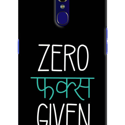 Zero Fucks Given Oppo F11 Hard Case Back Cover by Casekaro