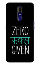 Zero Fucks Given Oppo F11 Hard Case Back Cover by Casekaro