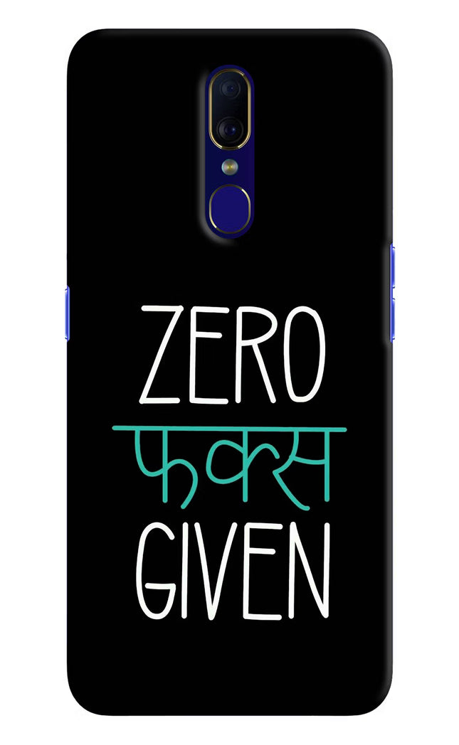 Zero Fucks Given Oppo F11 Hard Case Back Cover by Casekaro