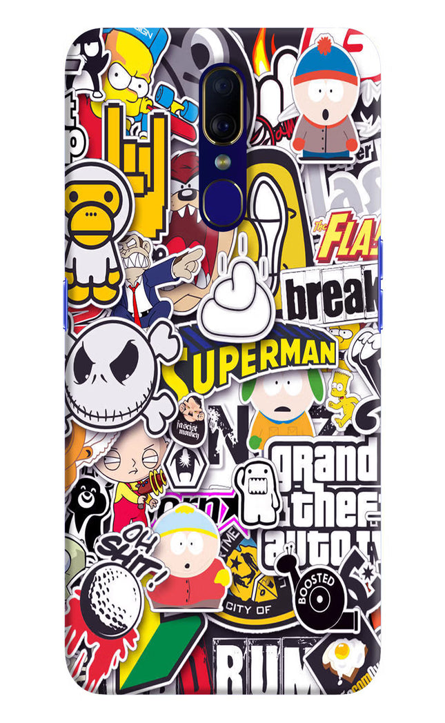 Sticker Bomb Oppo F11 Hard Case Back Cover by Casekaro