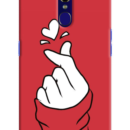 Korean Love Sign Oppo F11 Hard Case Back Cover by Casekaro