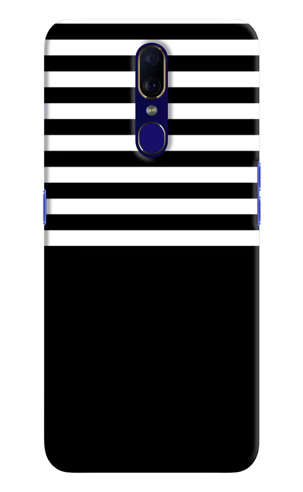 Black and White Print Oppo F11 Hard Case Back Cover by Casekaro