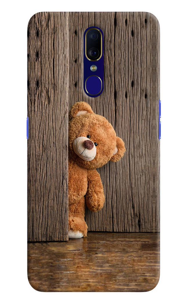 Teddy Wooden Oppo F11 Hard Case Back Cover by Casekaro