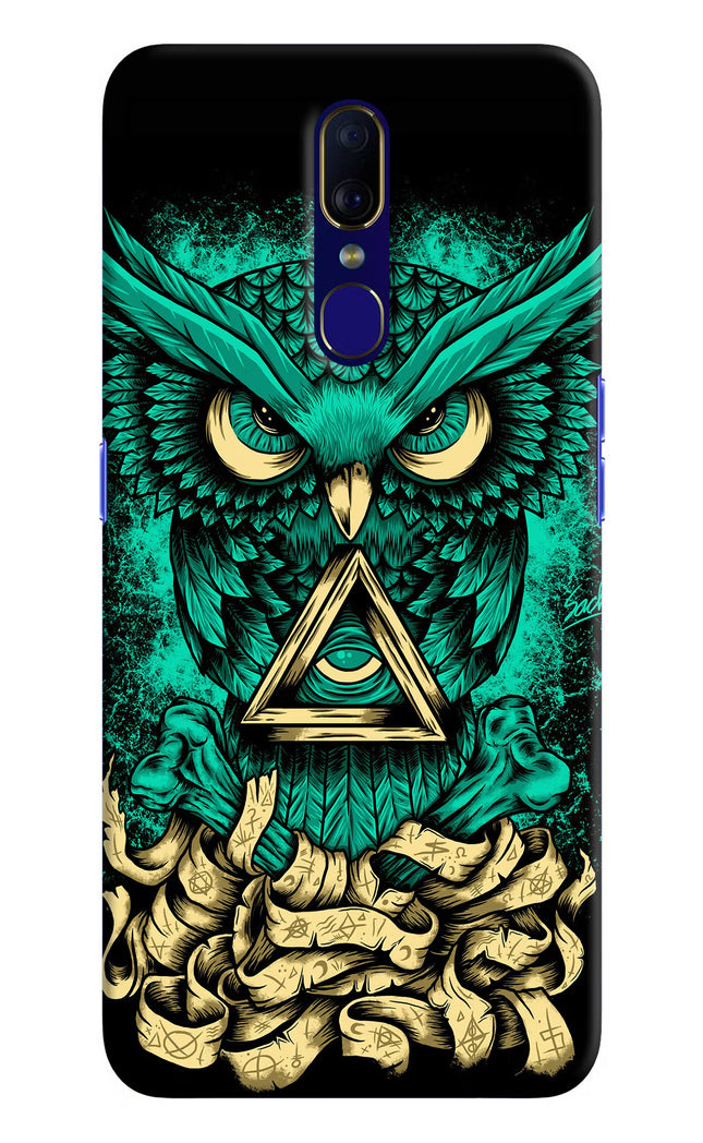Green Owl Oppo F11 Hard Case Back Cover by Casekaro