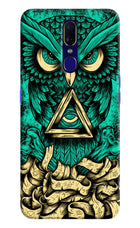 Green Owl Oppo F11 Hard Case Back Cover by Casekaro