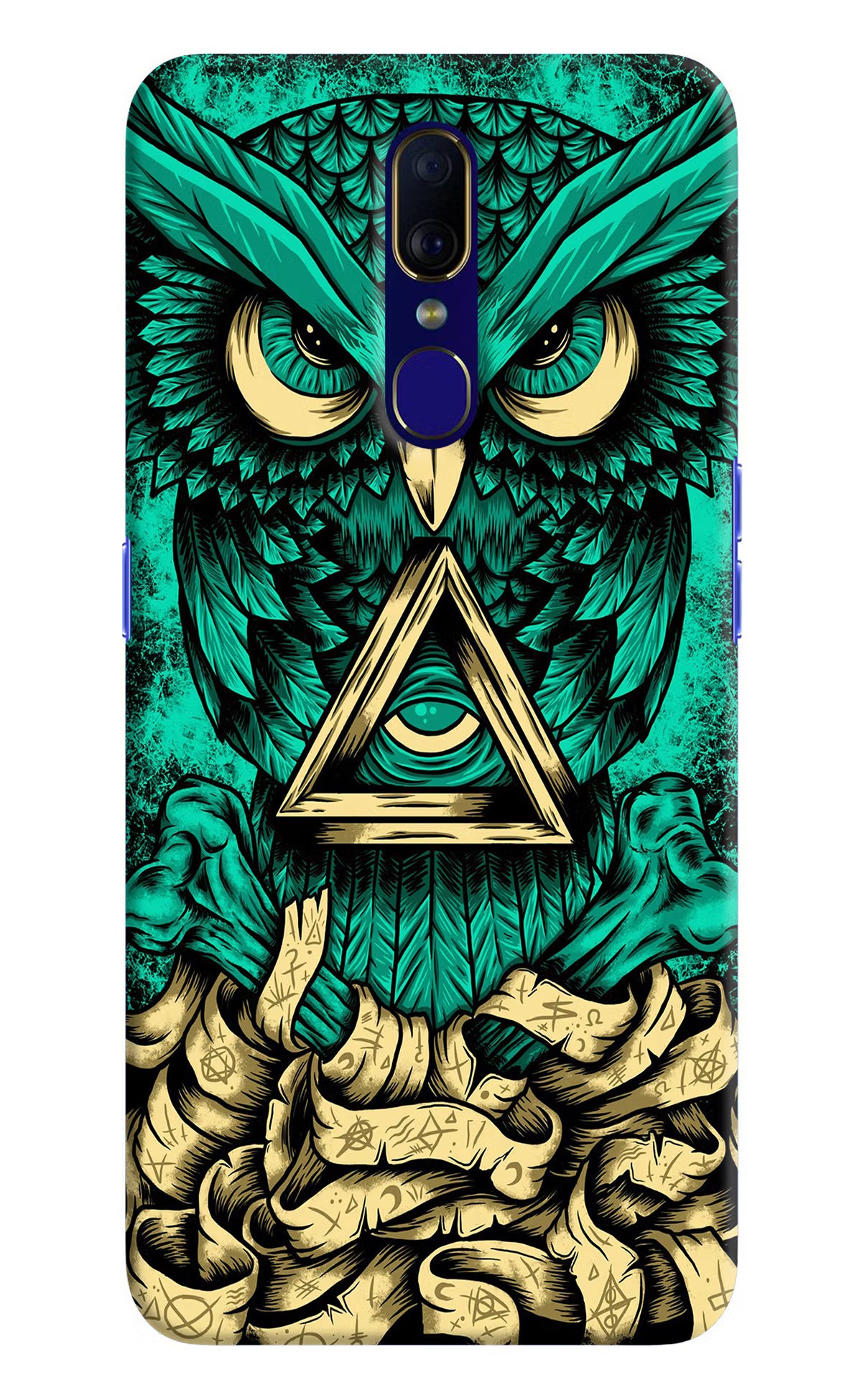 Green Owl Oppo F11 Hard Case Back Cover by Casekaro