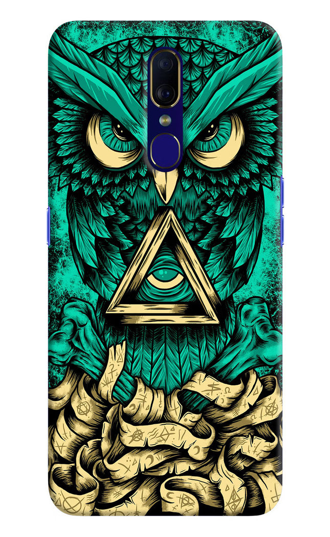 Green Owl Oppo F11 Hard Case Back Cover by Casekaro