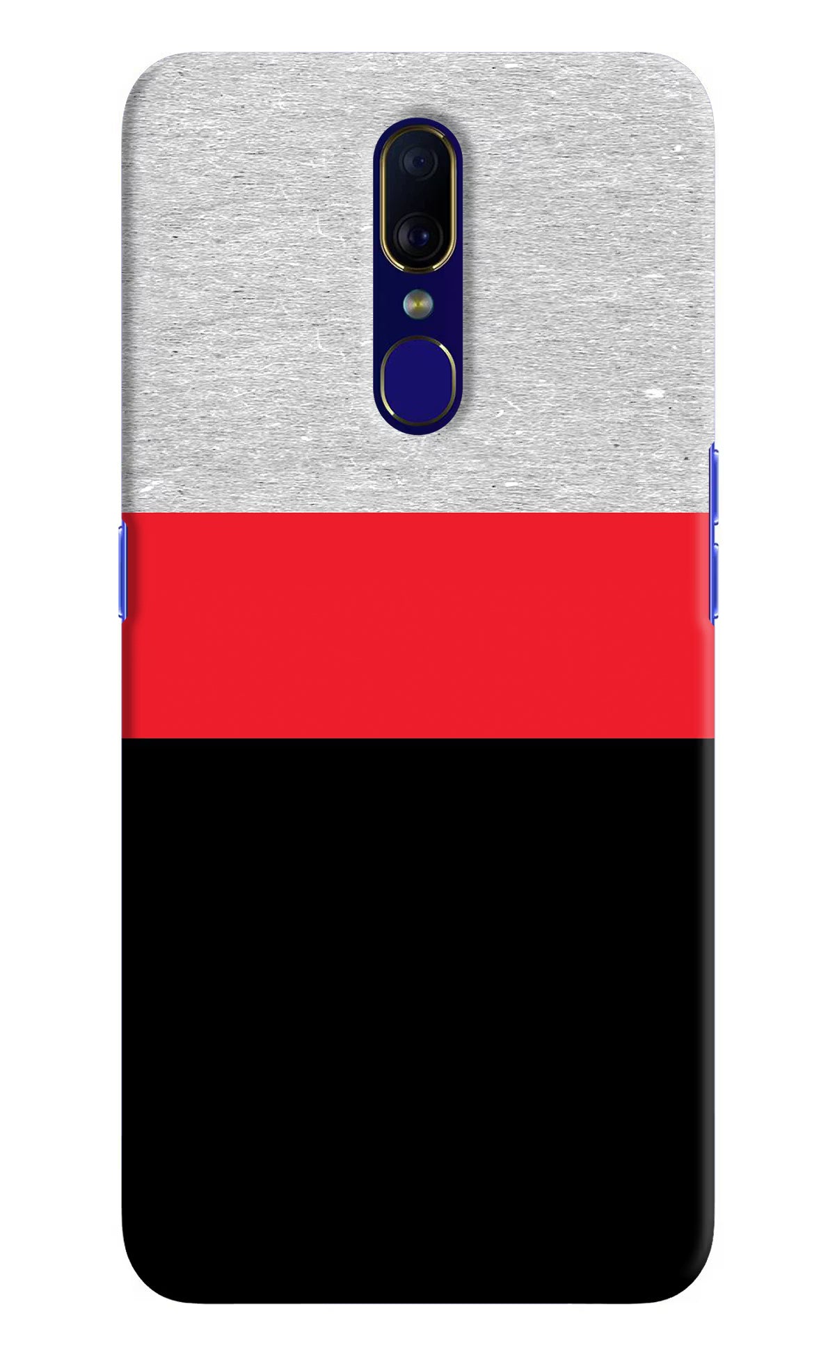 Tri Color Pattern Oppo F11 Hard Case Back Cover by Casekaro