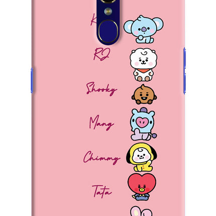 BTS names Oppo F11 Hard Case Back Cover by Casekaro