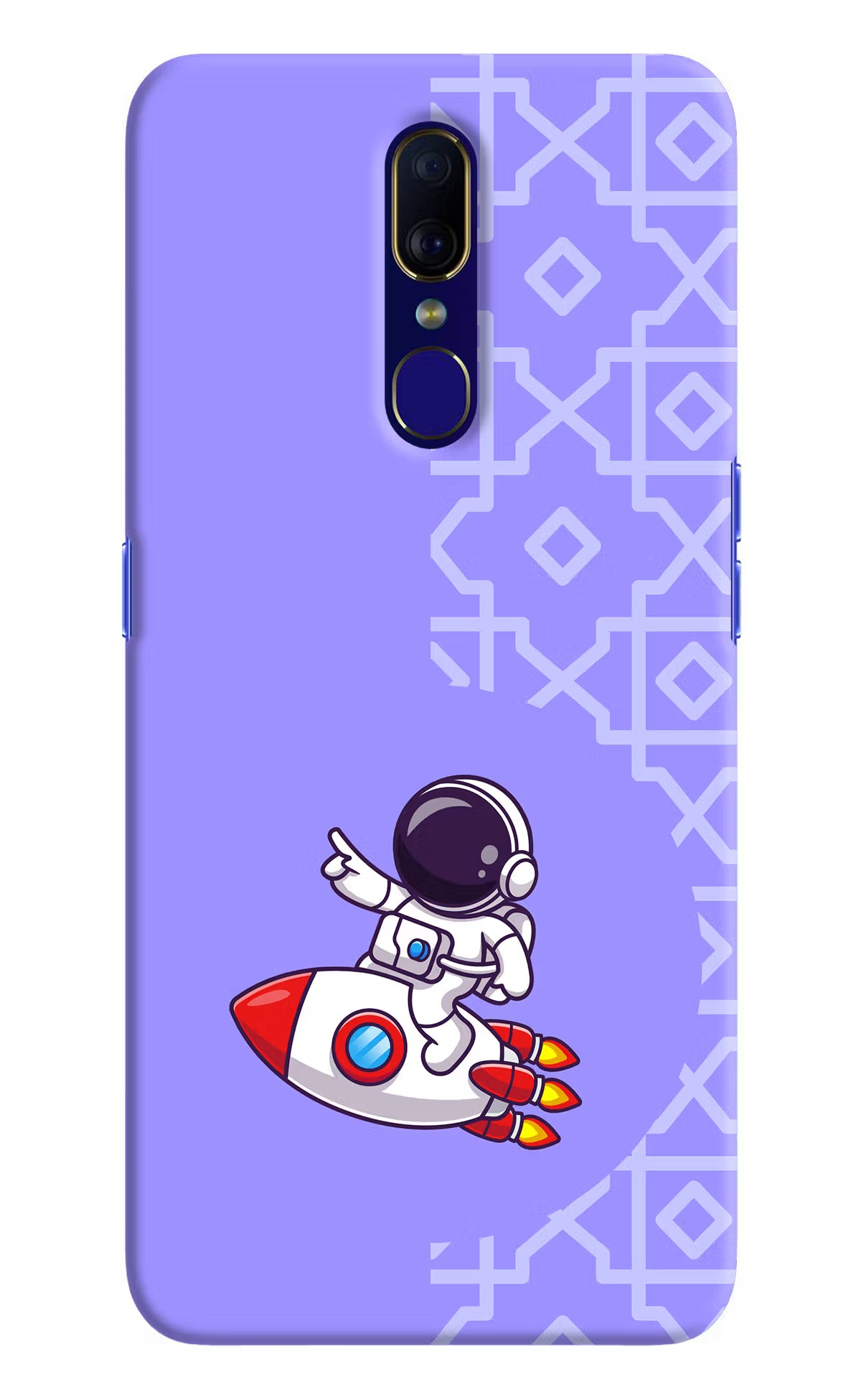 Cute Astronaut Oppo F11 Hard Case Back Cover by Casekaro
