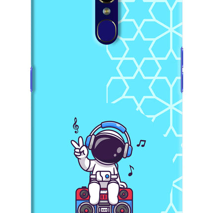 Cute Astronaut Chilling Oppo F11 Hard Case Back Cover by Casekaro