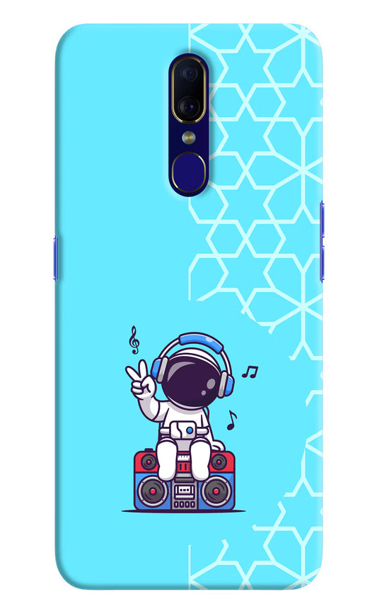 Cute Astronaut Chilling Oppo F11 Hard Case Back Cover by Casekaro
