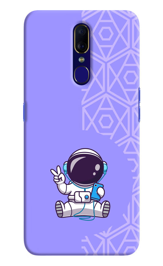 Cute Astronaut Chilling Oppo F11 Hard Case Back Cover by Casekaro