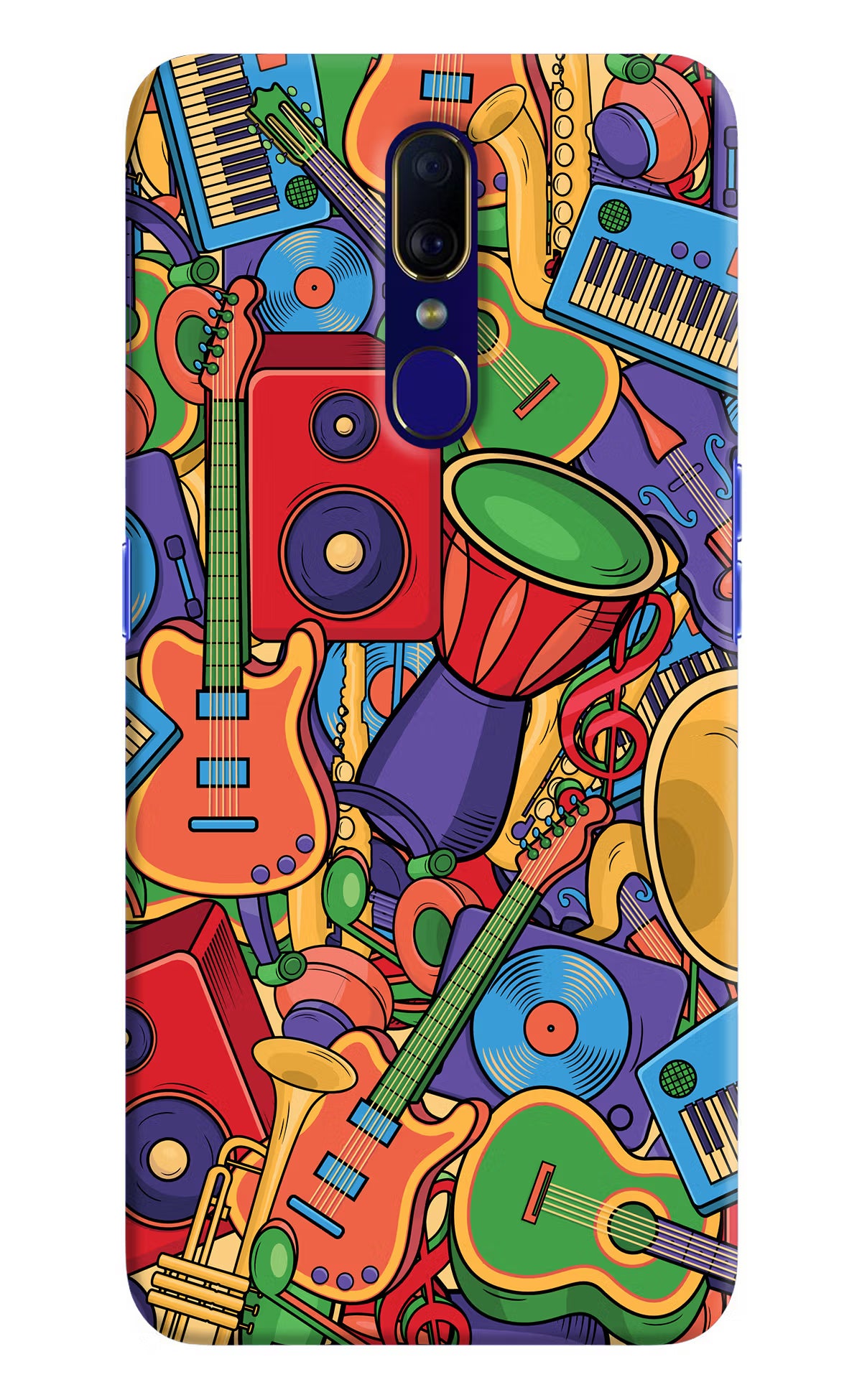 Music Instrument Doodle Oppo F11 Hard Case Back Cover by Casekaro