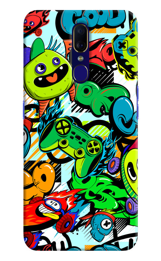 Game Doodle Oppo F11 Hard Case Back Cover by Casekaro