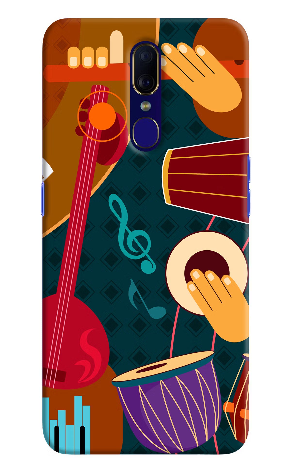 Music Instrument Oppo F11 Hard Case Back Cover by Casekaro