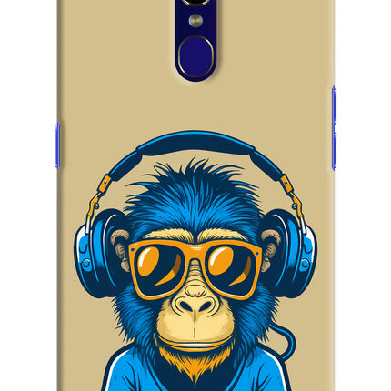 Monkey Headphone Oppo F11 Hard Case Back Cover by Casekaro
