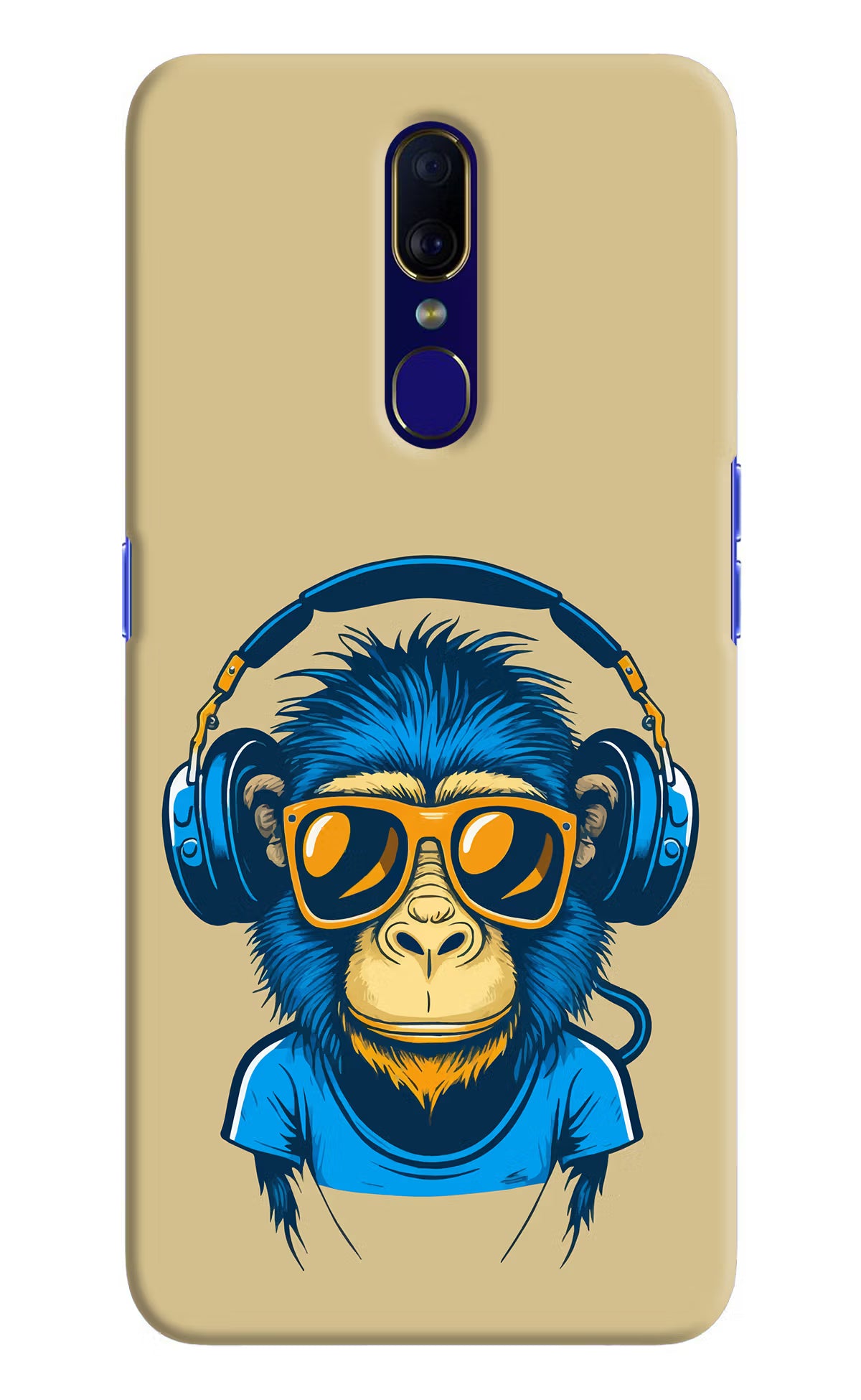 Monkey Headphone Oppo F11 Hard Case Back Cover by Casekaro