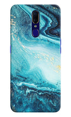 Blue Glitter Marble Oppo F11 Hard Case Back Cover by Casekaro