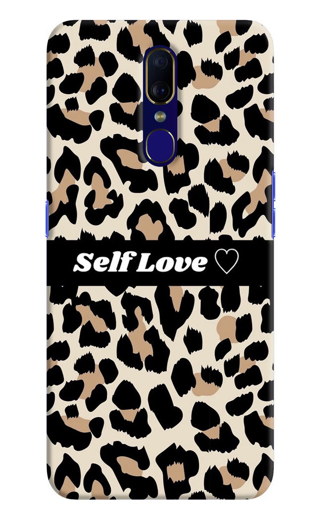 Leopard Print Self Love Oppo F11 Hard Case Back Cover by Casekaro