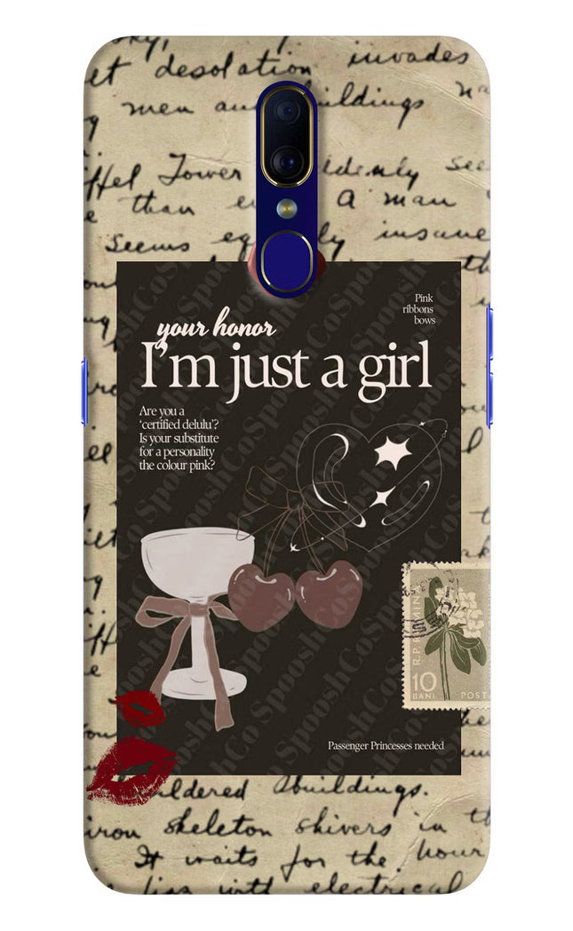 I am just a girl Oppo F11 Hard Case Back Cover by Casekaro
