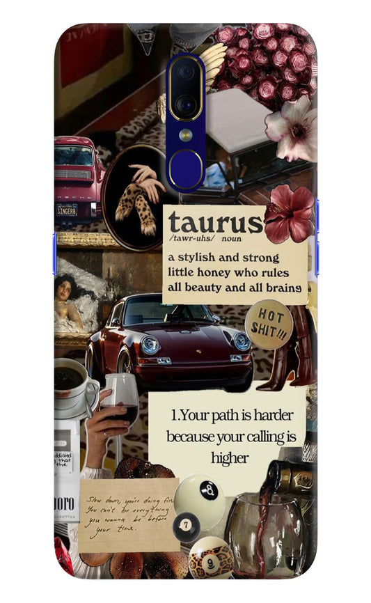 Taurus Zodiac Oppo F11 Hard Case Back Cover by Casekaro