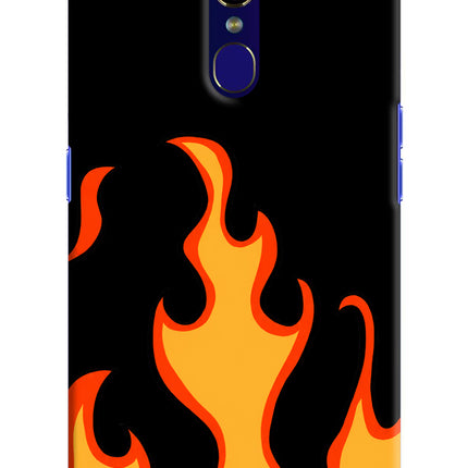 Fired Up – Black Oppo F11 Hard Case Back Cover by Casekaro
