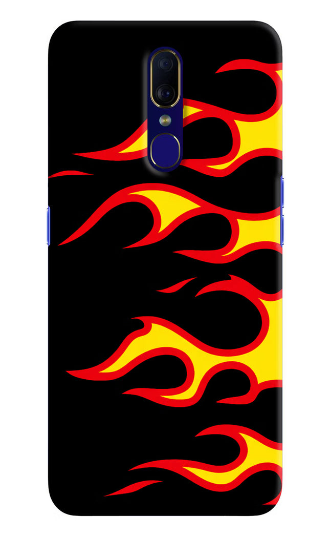 Side Sweep Flames Oppo F11 Hard Case Back Cover by Casekaro
