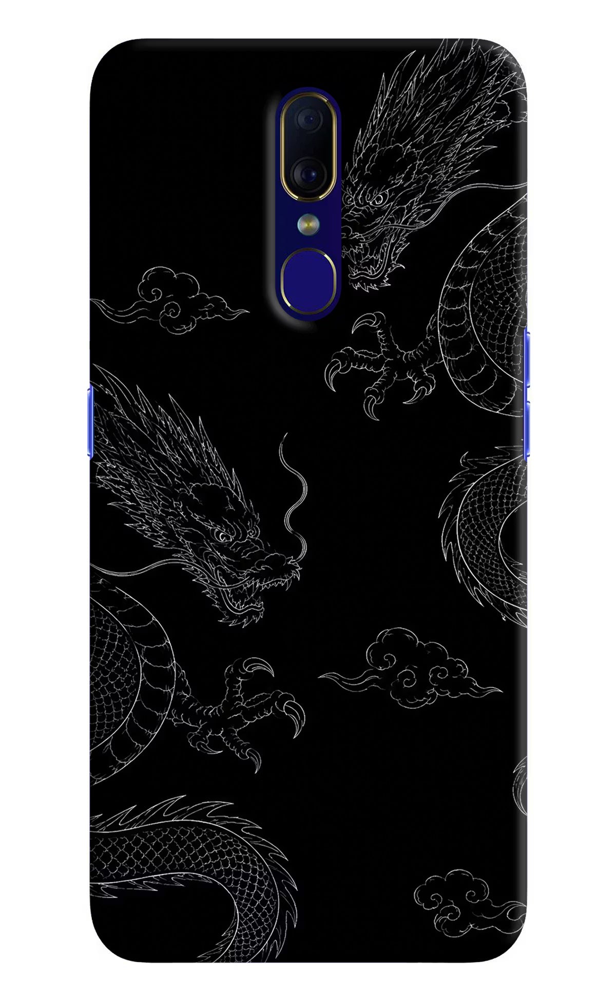 Twin Dragons Oppo F11 Hard Case Back Cover by Casekaro
