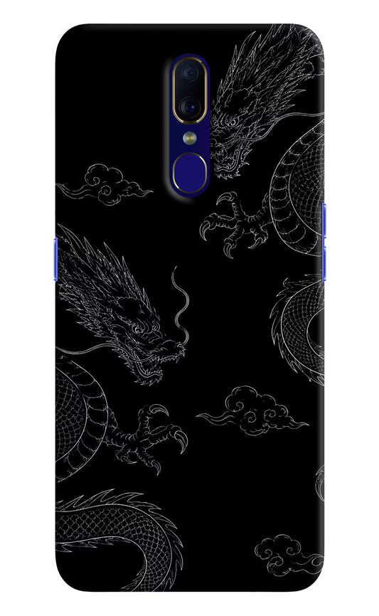 Twin Dragons Oppo F11 Hard Case Back Cover by Casekaro